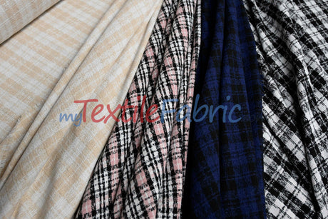 Classic Tweed Polyester Fabric - Textured Tweed Weave, 60" Width (1 Yard)