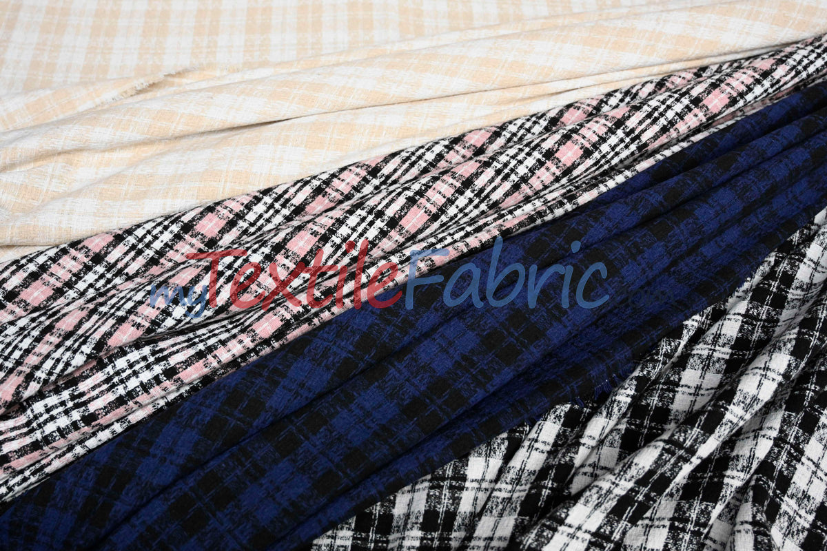 Classic Tweed Polyester Fabric - Textured Tweed Weave, 60" Width (1 Yard)