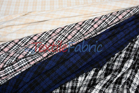 Classic Tweed Polyester Fabric - Textured Tweed Weave, 60" Width (1 Yard)