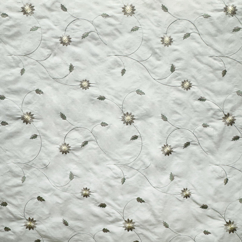 Claudio Fabric Silk Fabric - Floral Embroidered, 54" Width (1 Yard)