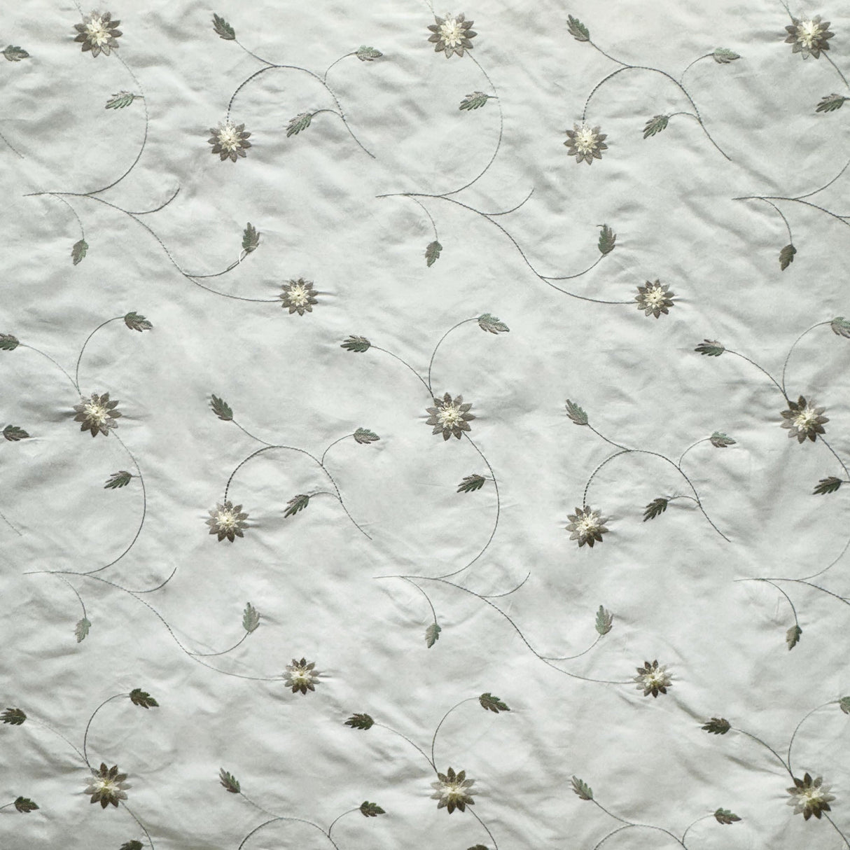 Claudio Fabric Silk Fabric - Floral Embroidered, 54" Width (1 Yard)