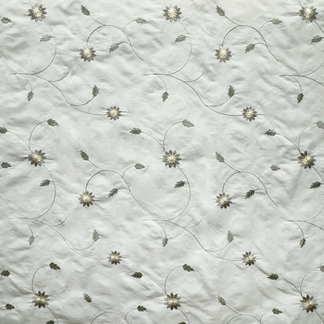 Claudio Fabric Silk Fabric - Floral Embroidered, 54" Width (1 Yard)