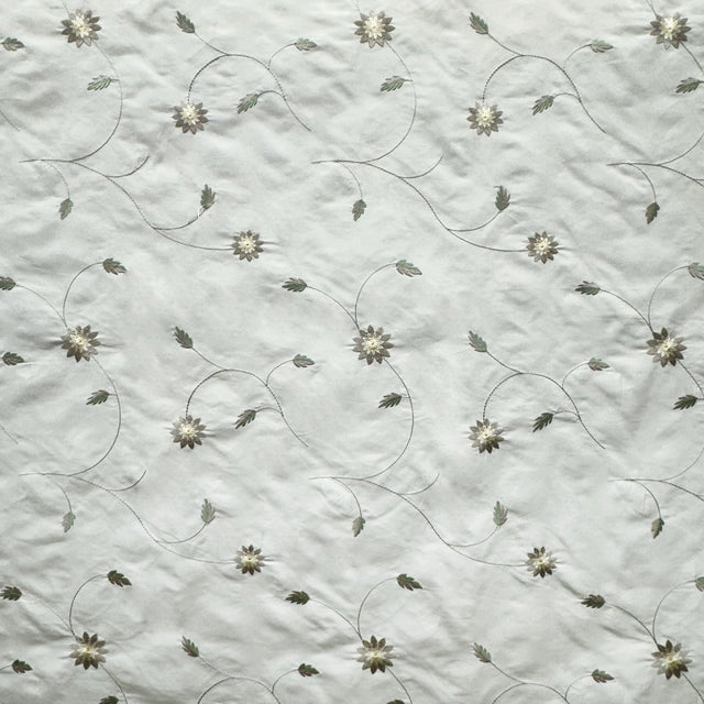 Claudio Fabric Silk Fabric - Floral Embroidered, 54" Width (1 Yard)
