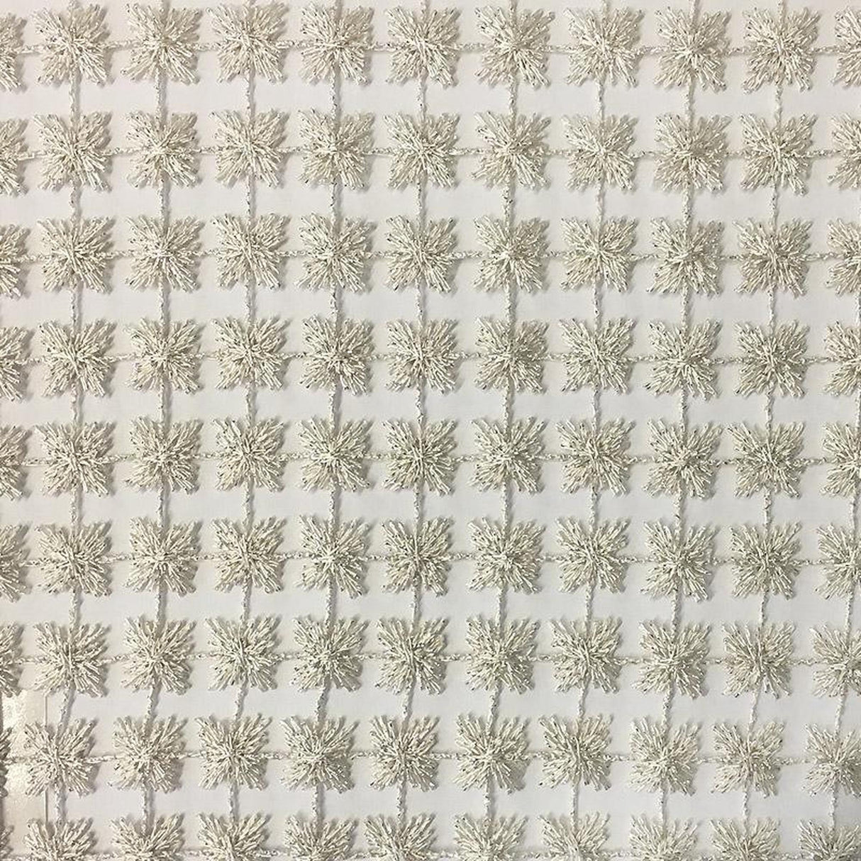 Clover Floral Metallic Sheer Polyester Fabric - Floral Sheer, 110" Width (1 Yard)