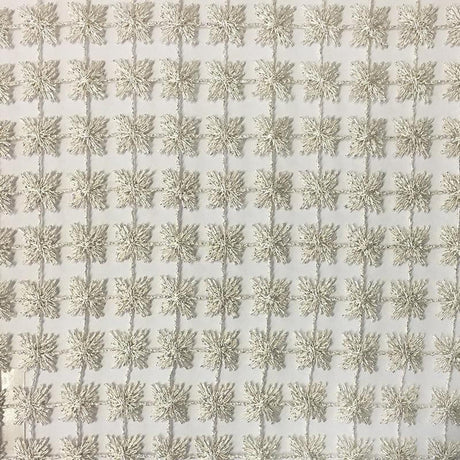 Clover Floral Metallic Sheer Polyester Fabric - Floral Sheer, 110" Width (1 Yard)