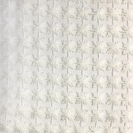 Clover Floral Metallic Sheer Polyester Fabric - Floral Sheer, 110" Width (1 Yard)