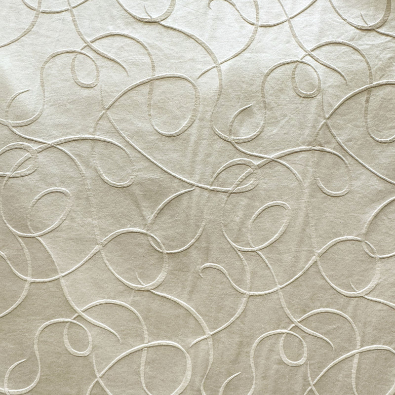 Club Fabric Cotton Blend Fabric - Embossed Swirl, Natural/Washed, 58" Width (1 Yard)