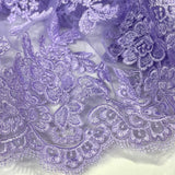 Corded Bridal Lace Embroidered Net Mesh