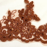 Beaded Corded Lace Trim on Polyester Net Mesh