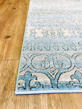 Makymo Soft Touch Faded Area Rug - Polypropylene And Viscose Mix, Light Blue Faded Pattern, 3' X 5' (1 Rug)