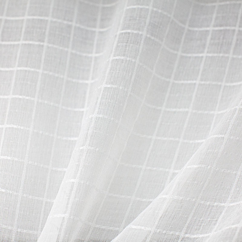 Cobb Fabric Square Sheer Fabric - Ivory/White Square Pattern, 110" Width (1 Yard)