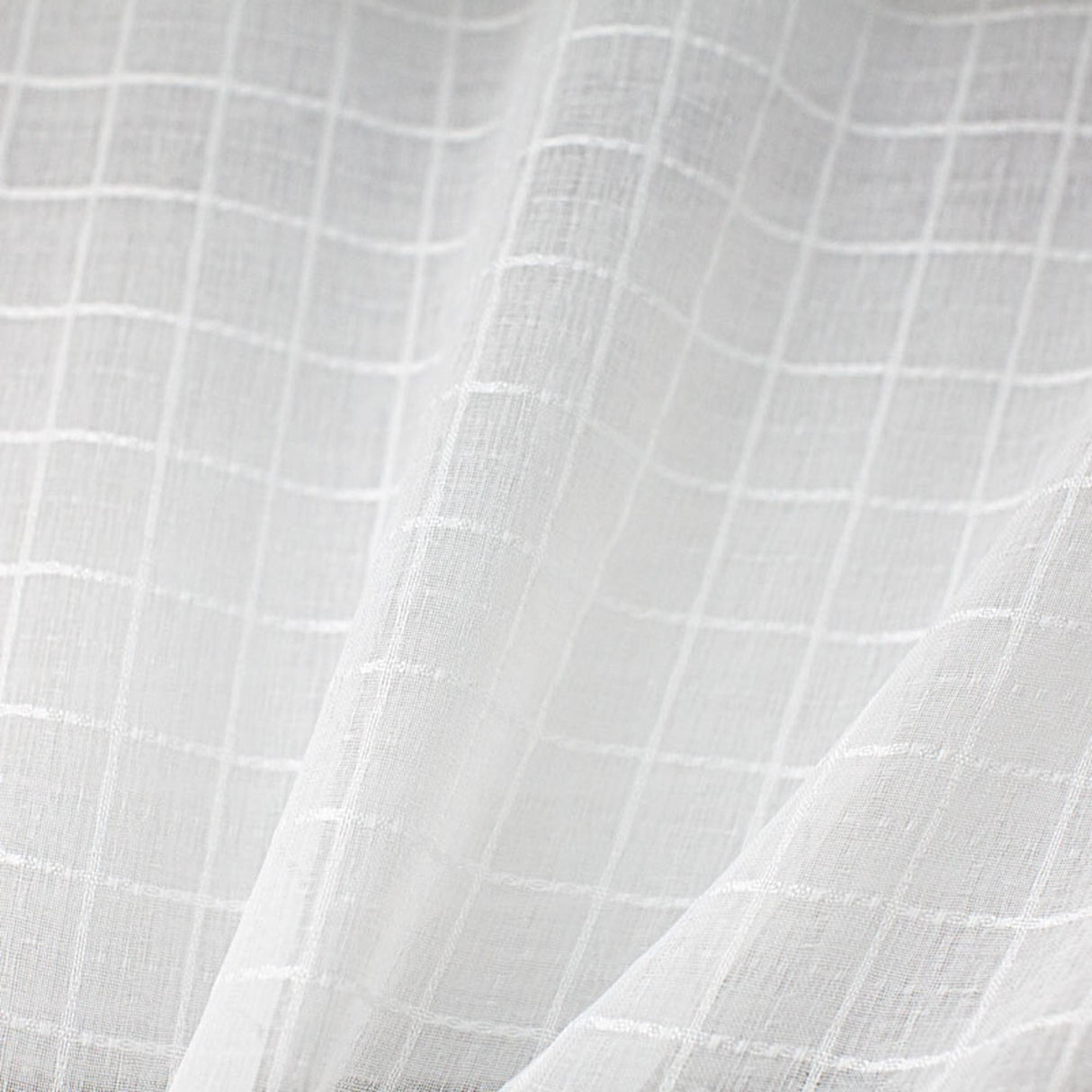 Cobb Fabric Square Sheer Fabric - Ivory/White Square Pattern, 110" Width (1 Yard)