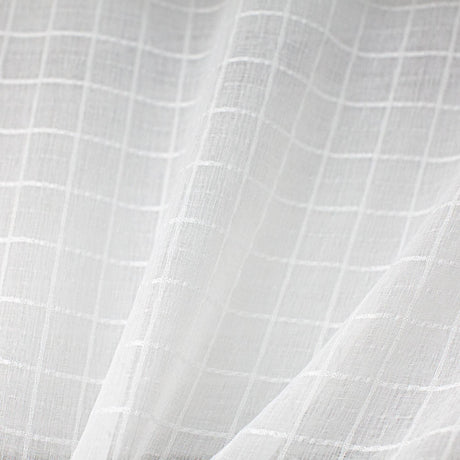 Cobb Fabric Square Sheer Fabric - Ivory/White Square Pattern, 110" Width (1 Yard)