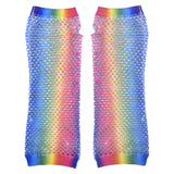 Rainbow Fishnet Fingerless Long Glove (1 DZ)