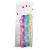 Rainbow Fishnet Fingerless Long Glove (1 DZ)