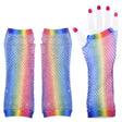 Rainbow Fishnet Fingerless Long Glove (1 DZ)