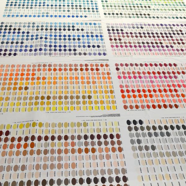 Color Reference Chart Fabric - Oval Color Swatches, RGB Numbers, Custom Fabric Type (1 Unit)