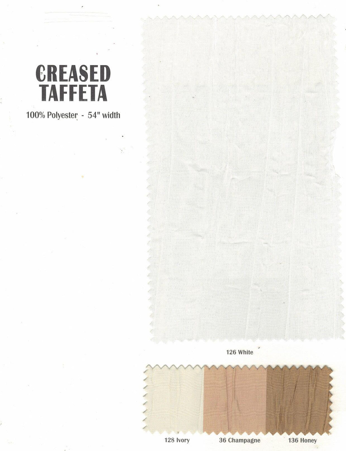 Crease Taffeta Crush Taffeta Polyester Fabric - Crushed Texture, 50/52" Width (Continuous Yards Or By Bolt)