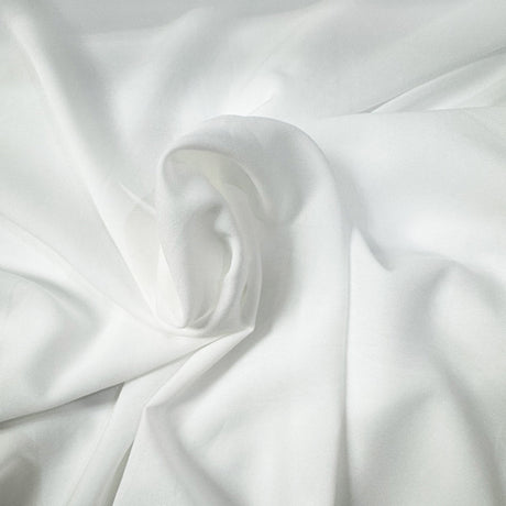 Coltan Polyester Fabric - Solid Sheer Ivory, 110" Width (1 Yard)