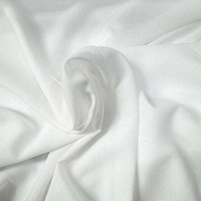 Coltan Polyester Fabric - Solid Sheer Ivory, 110" Width (1 Yard)