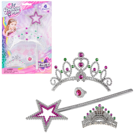 Princess Jeweled Tiara 4pc Set (1 DZC)