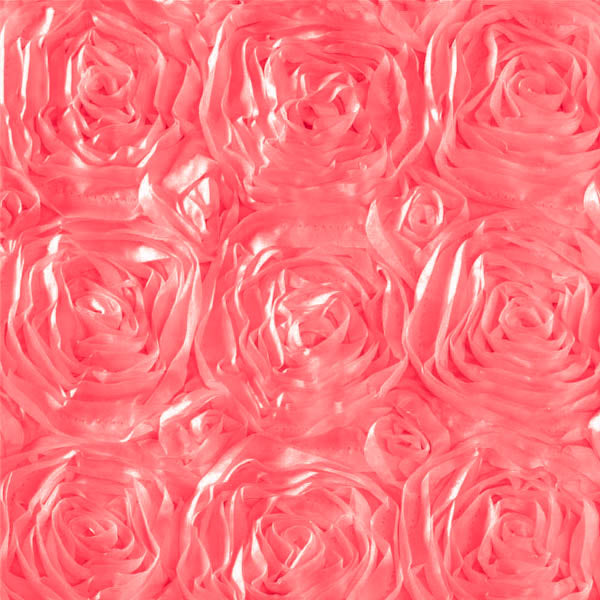 Rosette Satin Coral Fabric,