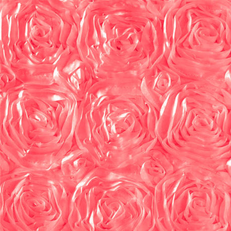 Rosette Satin Coral Fabric,