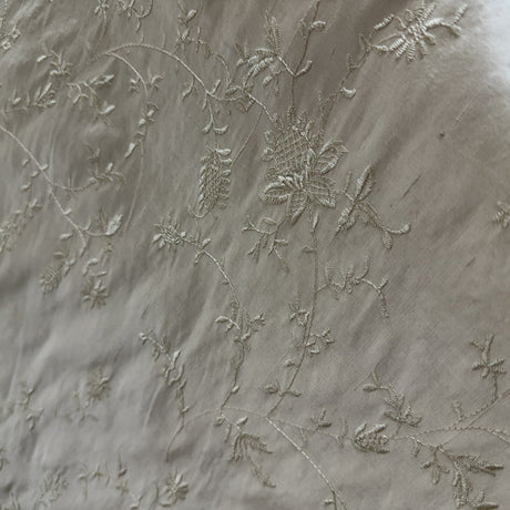 Cornelia Floral Embroidered Silk Fabric - Bamboo, Brass, Bronze, Fawn, Fire, Sand, Taupe, 54" Width (1 Yard)