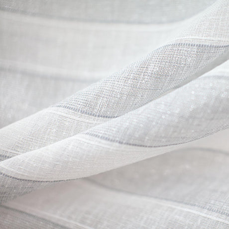 Costello Fabric Metallic Sheer Striped Fabric - Beige, Gray, 118" Width (1 Yard)