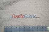 Cotton Eyelet Embroidery Design One Polyester Cotton Fabric - White Blossom Floral Eyelet Embroidery, Double Scallop Finish, 52" Wide (1 Yard)
