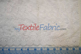 Cotton Eyelet Embroidery Design Six Polyester Cotton Fabric - White Blossom Floral Eyelet Embroidery, 52" Wide (Yards)