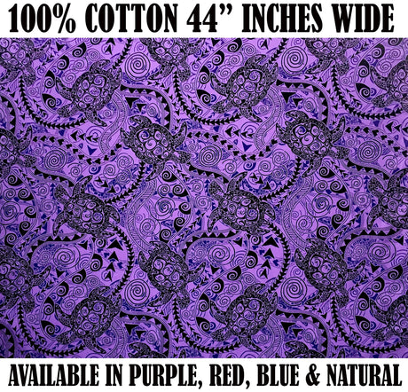 Cotton Tiki Turtle Print Fabric