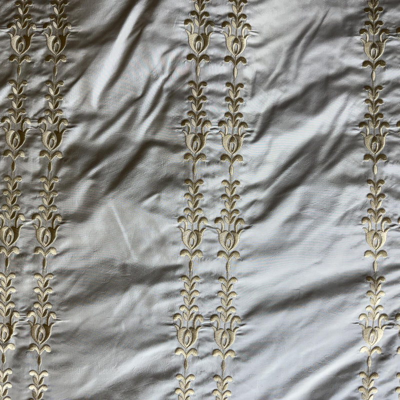 Courtney Silk Fabric - Striped Floral, 54" Width (1 Yard)
