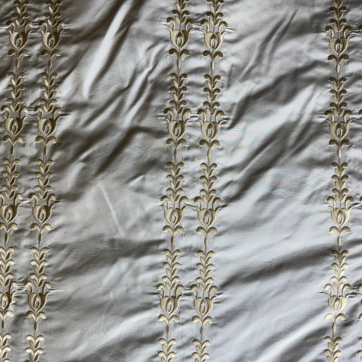 Courtney Silk Fabric - Striped Floral, 54" Width (1 Yard)