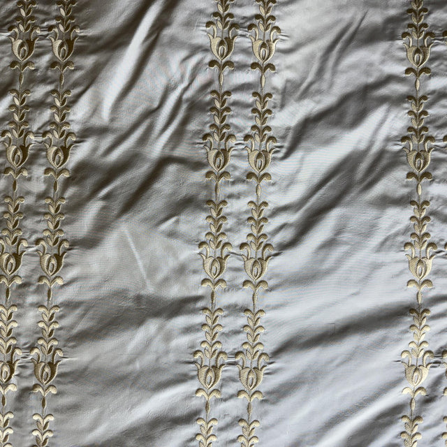 Courtney Silk Fabric - Striped Floral, 54" Width (1 Yard)