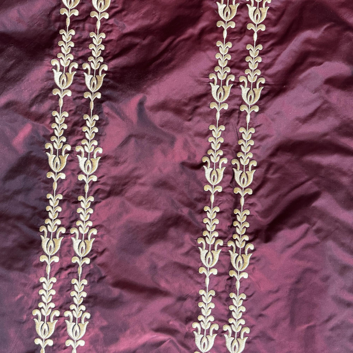Courtney Silk Fabric - Striped Floral, 54" Width (1 Yard)