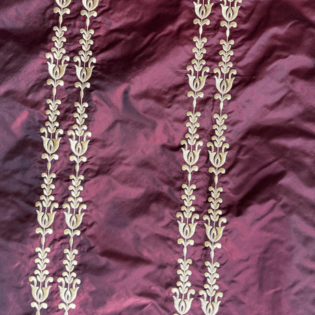 Courtney Silk Fabric - Striped Floral, 54" Width (1 Yard)