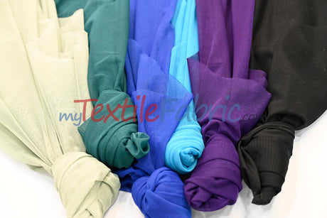 Super Soft Power Mesh Spandex Fabric - Multiple Colors, 58/60" Width (1 Yard)