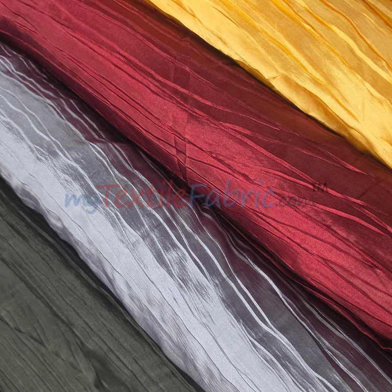 Italian Crush Satin Polyester Fabric - Solid Multiple Colors, 108" Width (1 Yard)