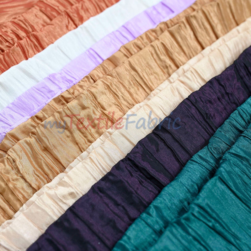 Crease Taffeta Crush Taffeta Polyester Fabric - Crushed Texture, 50/52" Width (Continuous Yards Or By Bolt)