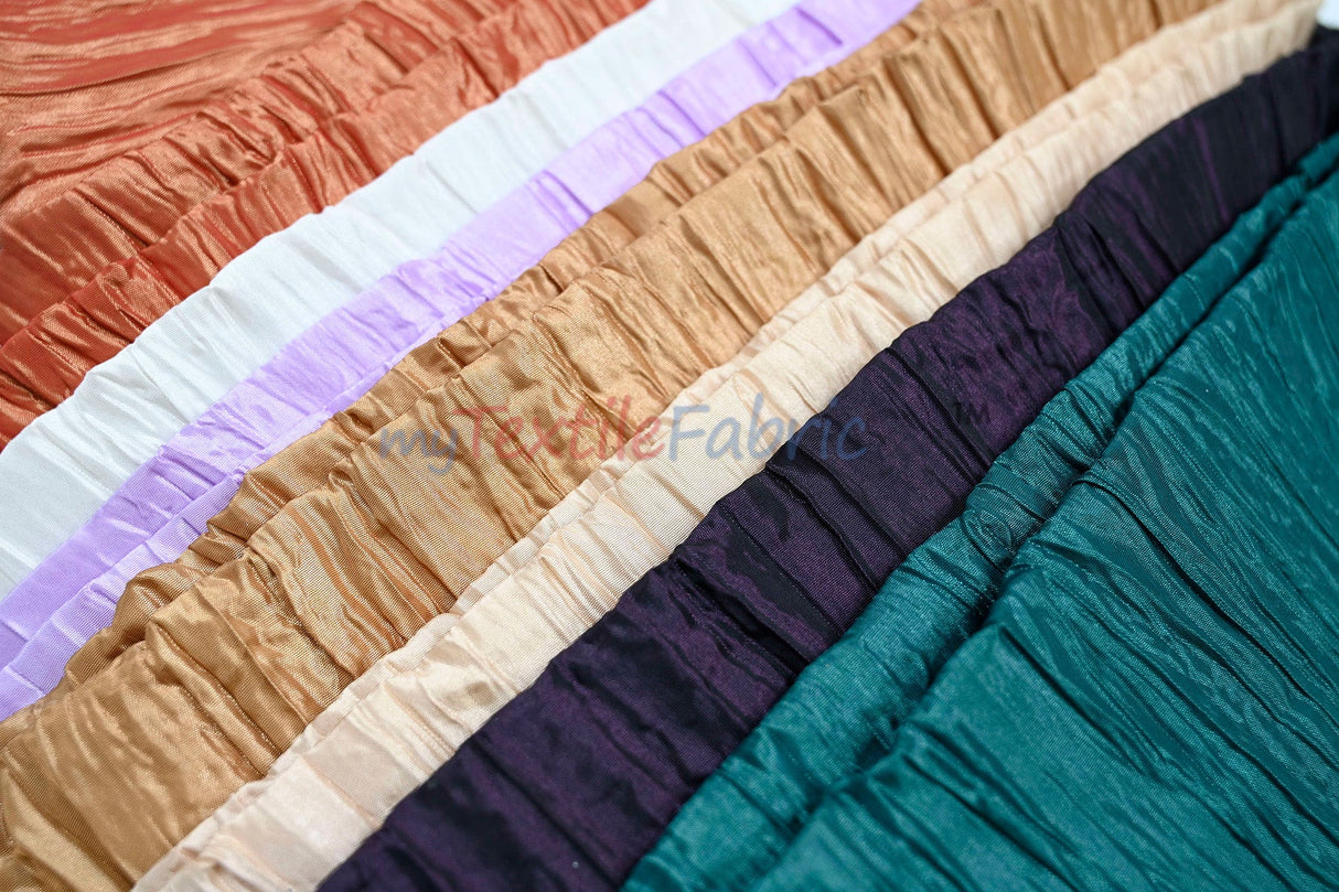 Crease Taffeta Crush Taffeta Polyester Fabric - Crushed Texture, 50/52" Width (Continuous Yards Or By Bolt)