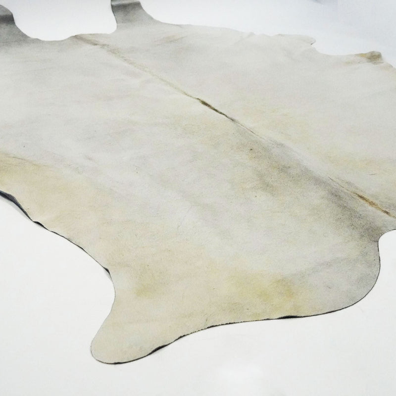 Real Leather Cowhide Fabric - Light Gray, 5' X 8' (1 Piece)