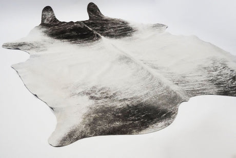 Real Leather Cowhide Fabric - Light Gray, 5' X 8' (1 Piece)