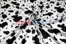 White Black Cow Charmeuse Satin Fabric - White Black Cow Print, 58/60" Width (1 Yard)