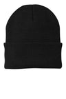 Beanies Acrylic Fabric - Black, 3-Inch Folding Cuff (1 Piece)