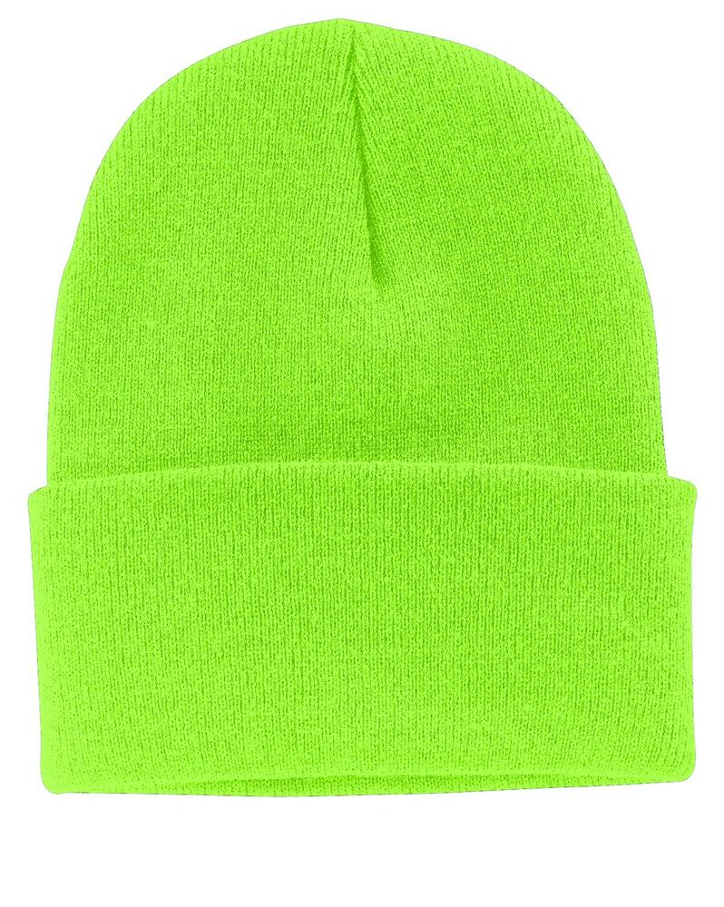 Beanies 100 Percent Acrylic Fabric - Neon Green, 3-Inch Folding Cuff (1 Piece)