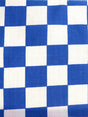 Poly Cotton Printed Square Checkered Fabric Royal White