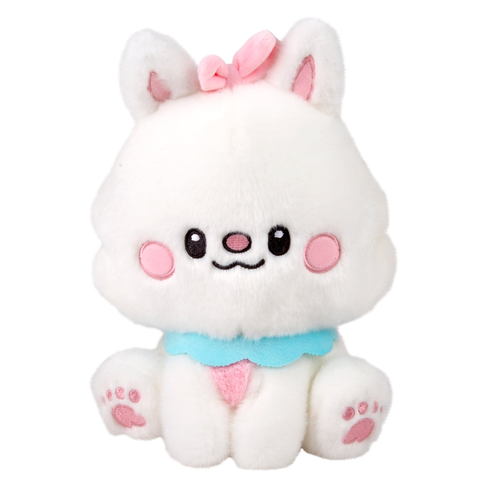 Plush Sitting Cat With Bow 9"