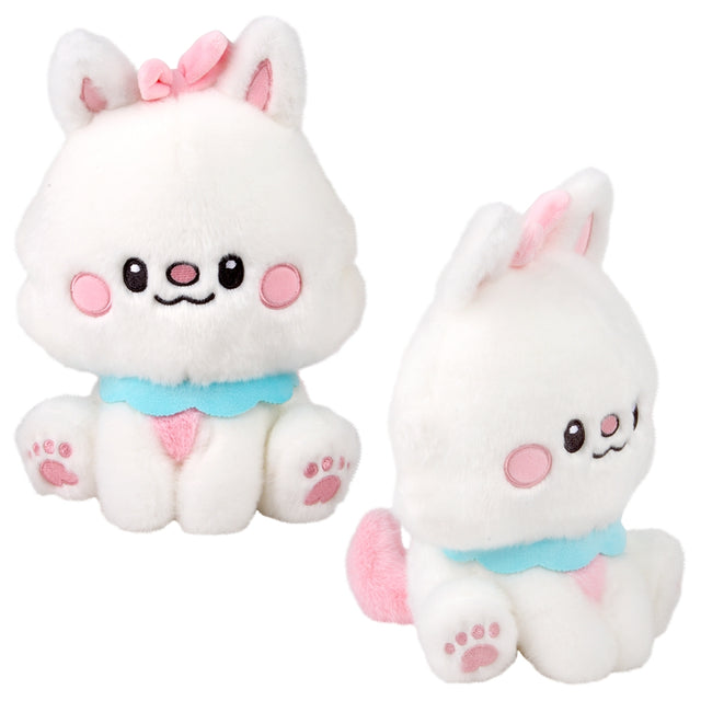 Plush Sitting Cat With Bow 9"