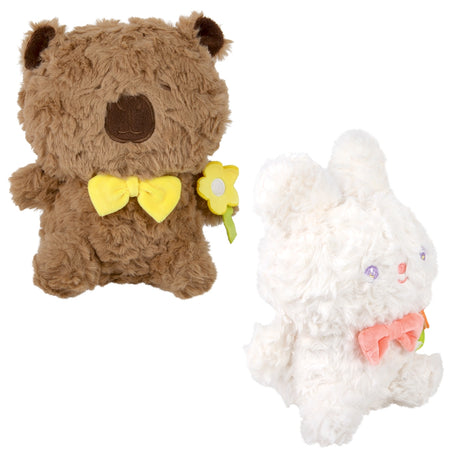 Plush Claw-It Small Bow Animal 9"